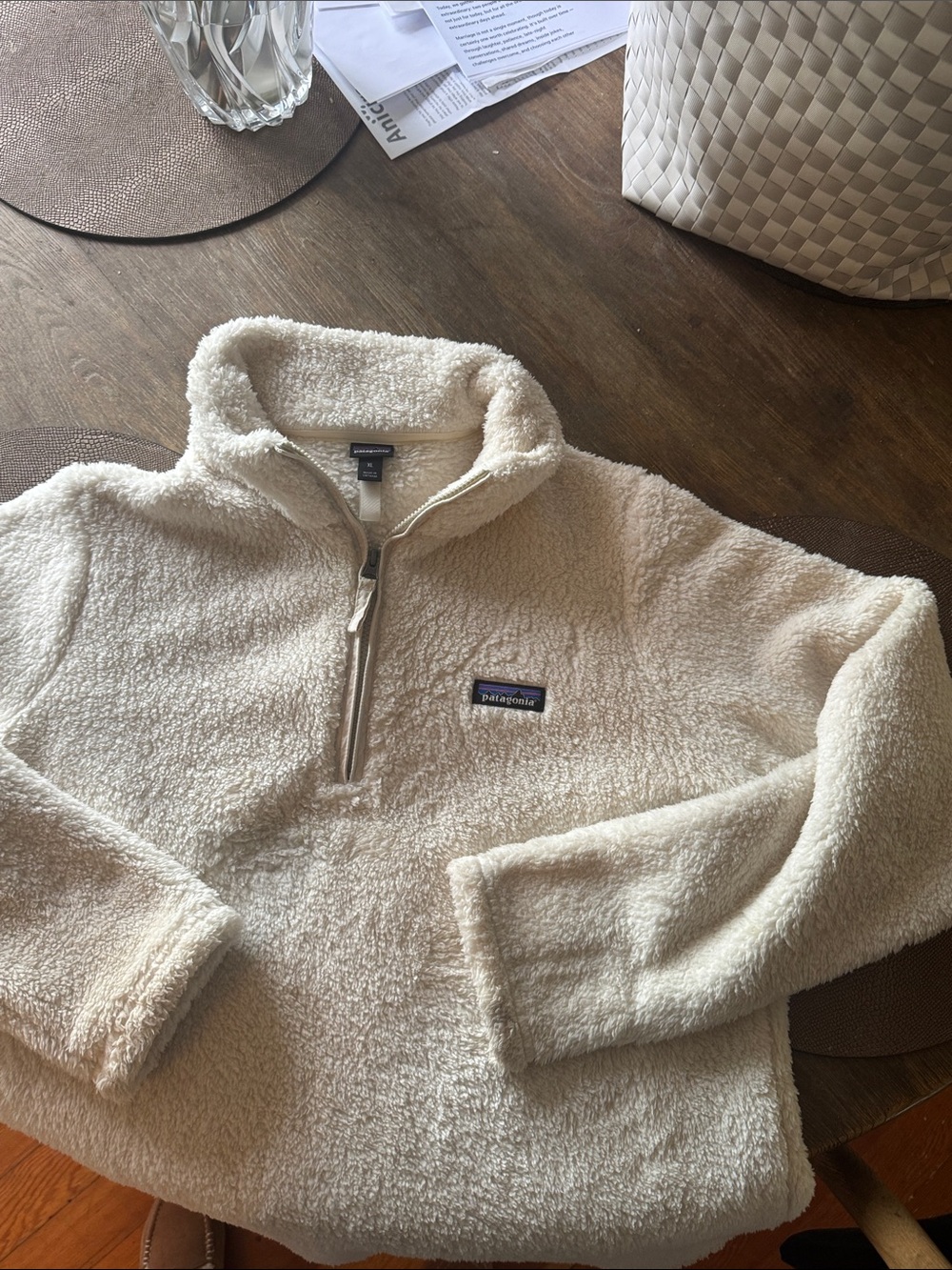 Patagonia Cream Sherpa Half-Zip Pullover